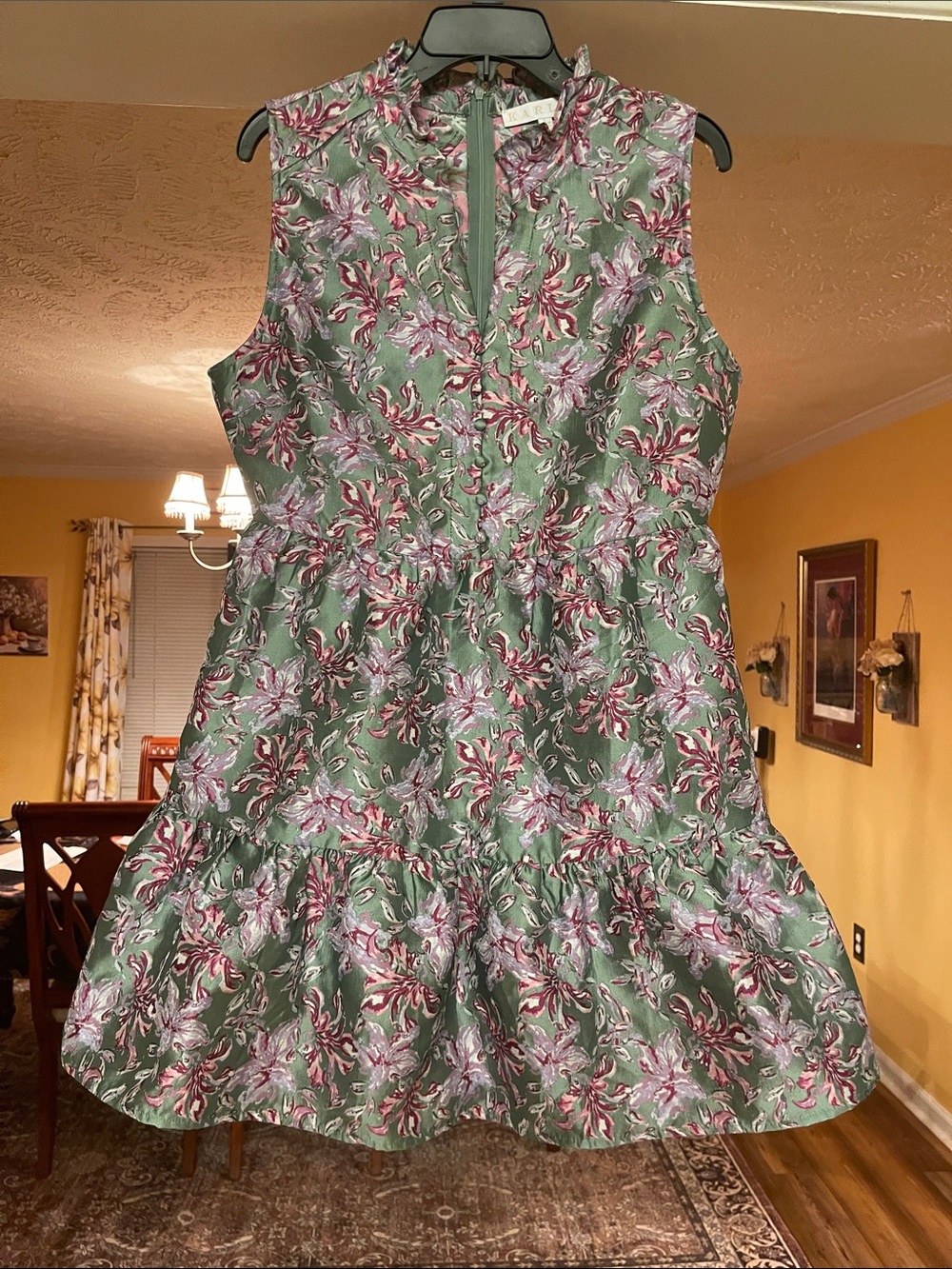 Karlie Sleeveless Floral Mini Dress in Sage, Pink and Lavender